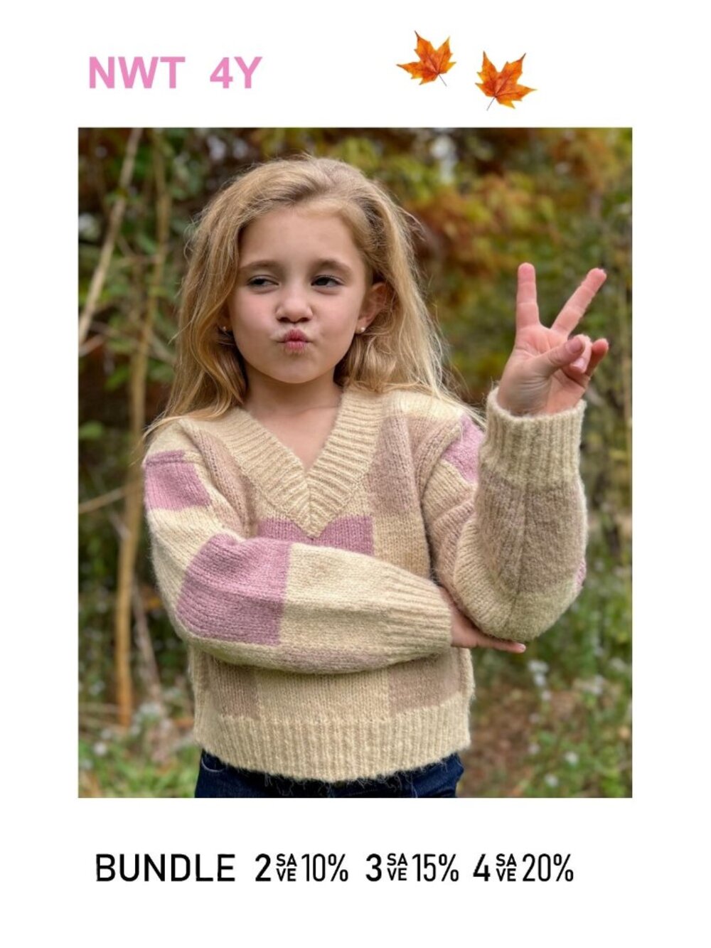 Vignette - Color Block Cotton Sweater - Size 4Y